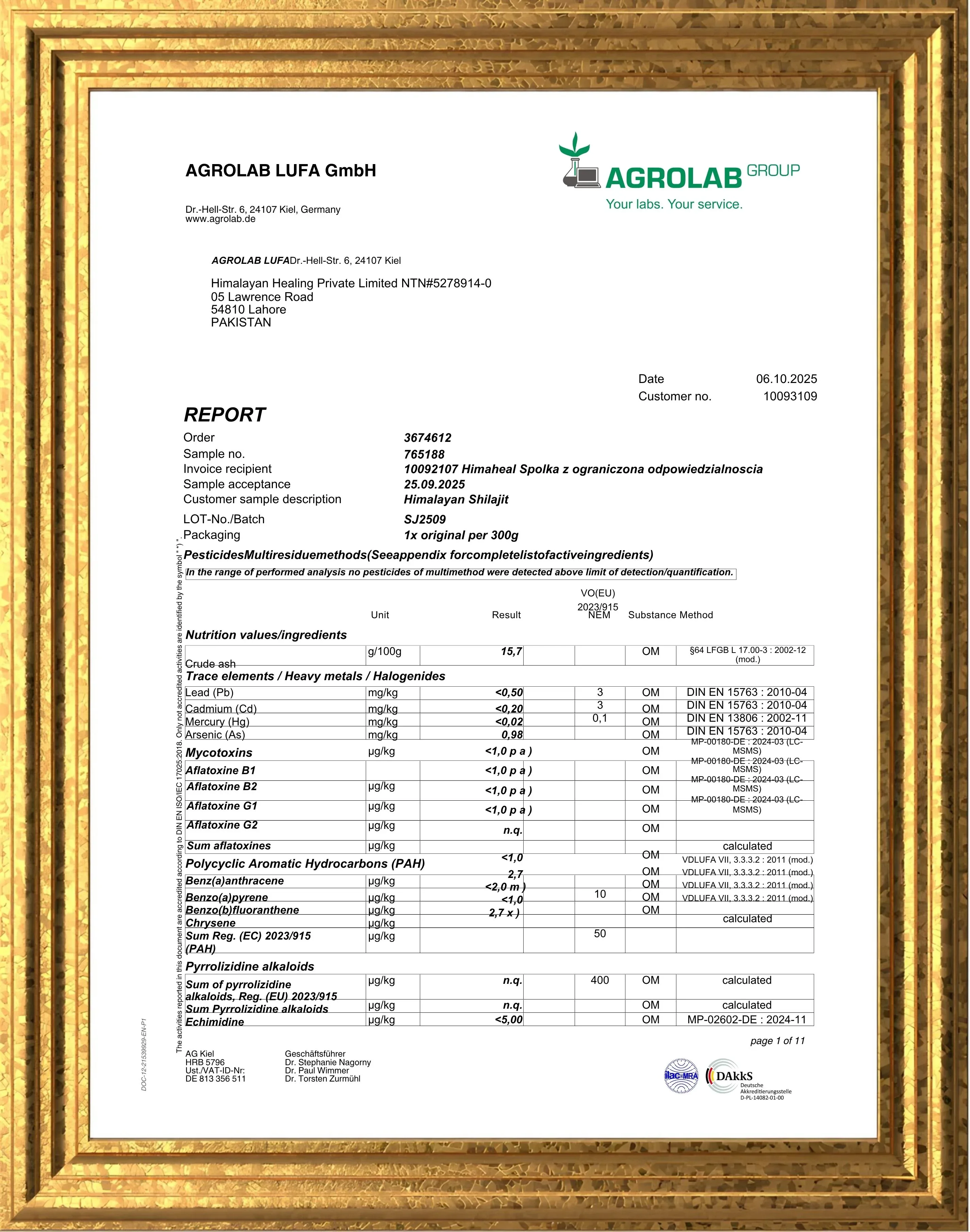 Fulvic & Humic Acid Profile — AGROLAB