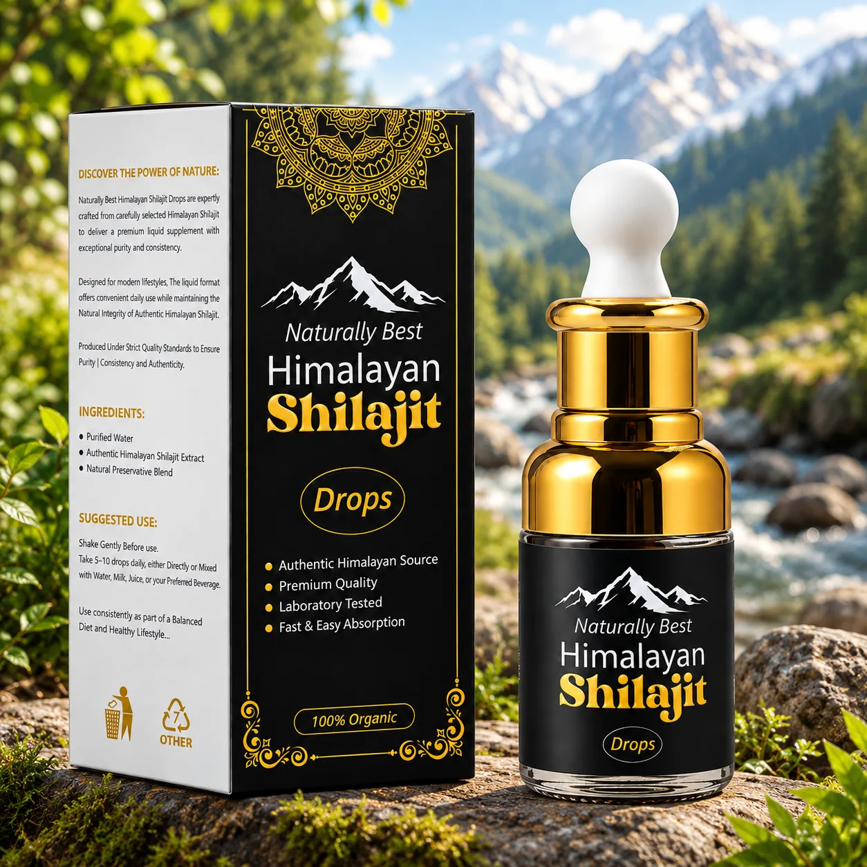 Naturally Best Himalayan Shilajit Drops – 100% Organic Himalayan Shilajit
